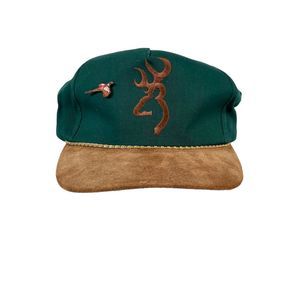 Browning Firearms Cap Hat Green Brown Logo Pheasant Adjustable Rope Korea OFSA